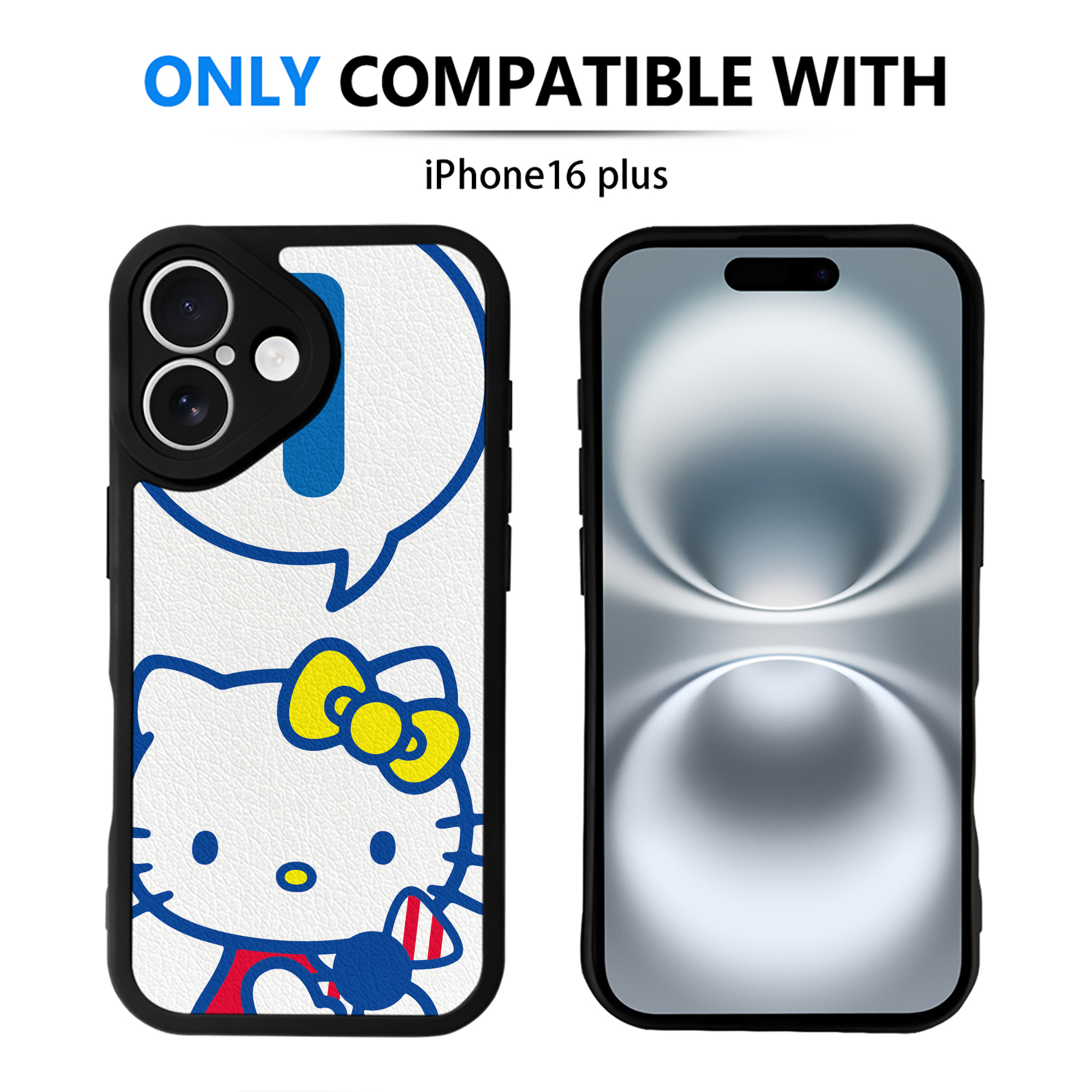 （画像用） Hello Kitty ハローキティ 【iPhone 16シリーズ対応】シリコンスマホケース（レザー調） 材質：シリコン